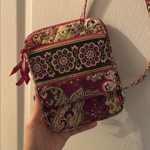 Vera Bradley Pink and Green Crossbody Bag